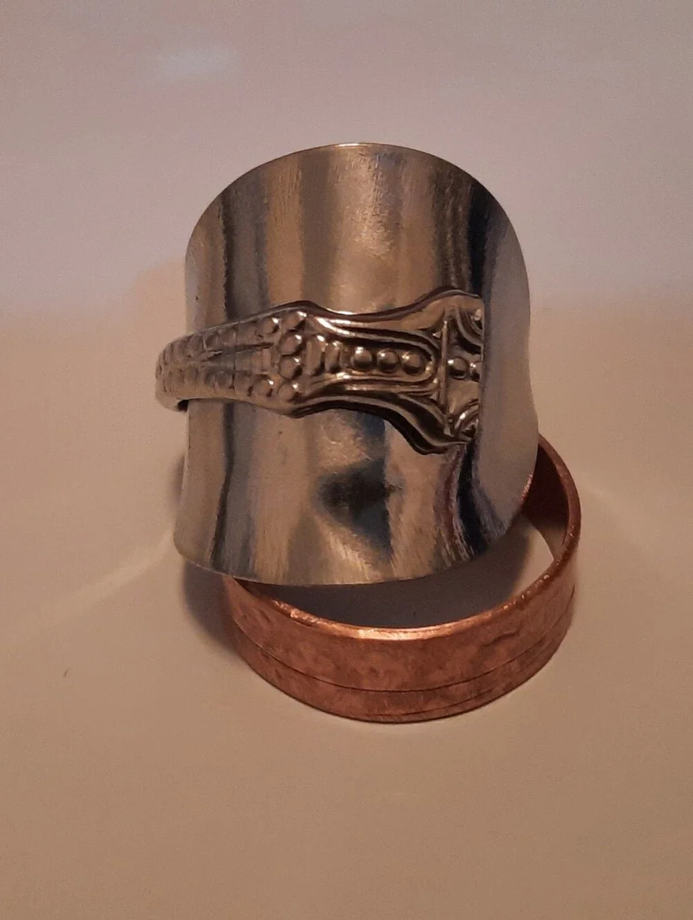 Guitar Decorative Spoon Ring - Silver